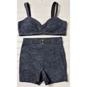 LULULEMON Everlux Sweetheart Large Sport Bra Shorts Set Size 8 Stone Twill NWOT